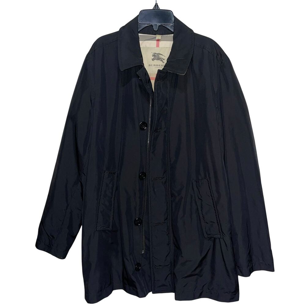Burberry Men's Jacket Medium Black Zip Button Quilted Lining M Coat Quiet Luxury - Picture 4 of 16